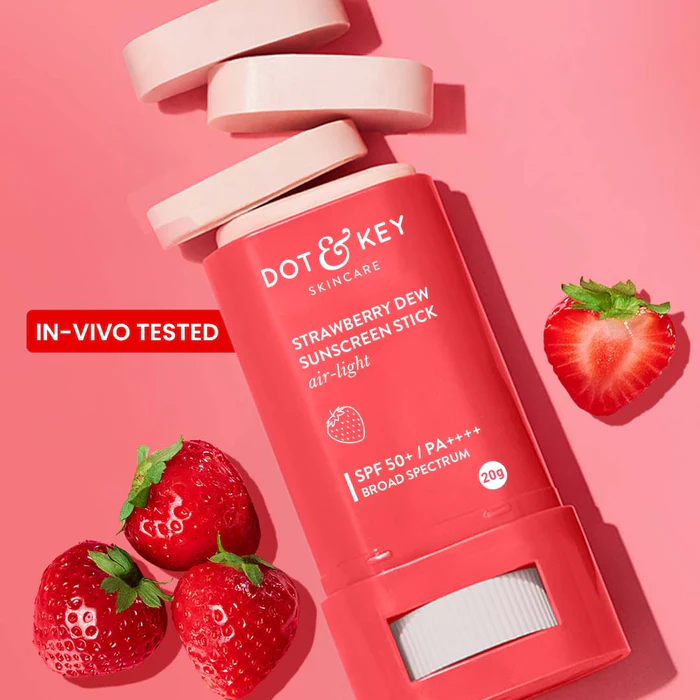 Dot & Key | Strawberry Sunscreen Stick, In-Vivo Tested SPF 50+ PA++++